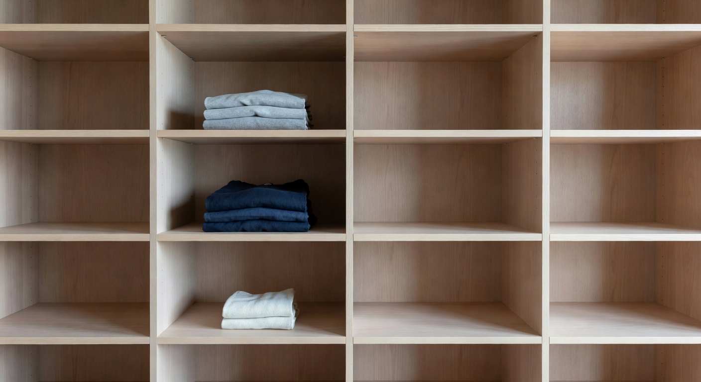 Minimalist wardrobe organized with Danshari method